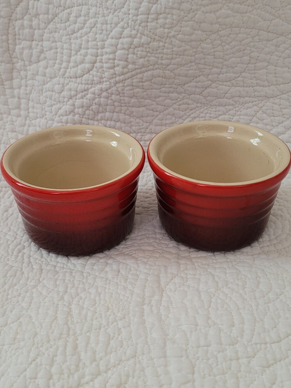 Le Creuset Set of Two Red Ramekins